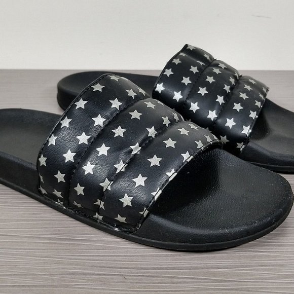 BP. Slide Sandals, Black with Silver Stars, Womens Size 10 - Picture 3 of 8